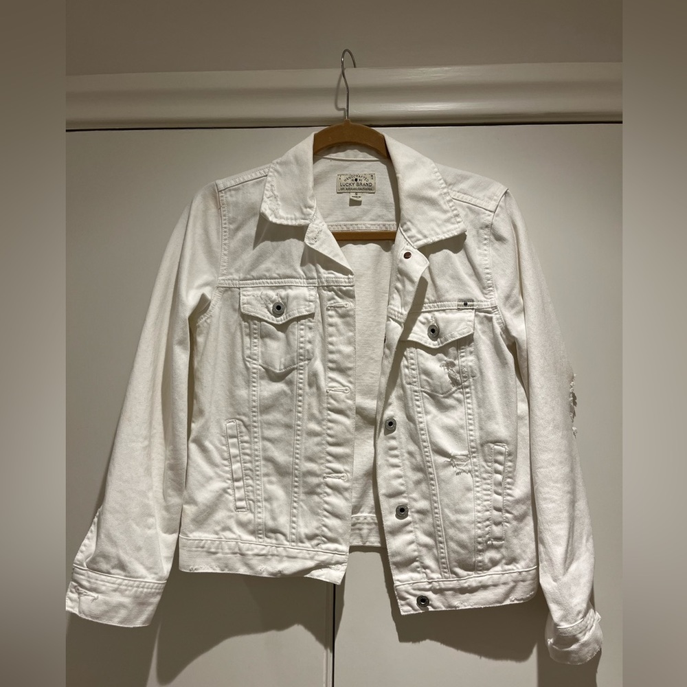 White women’s Lucky denim jacket, size small